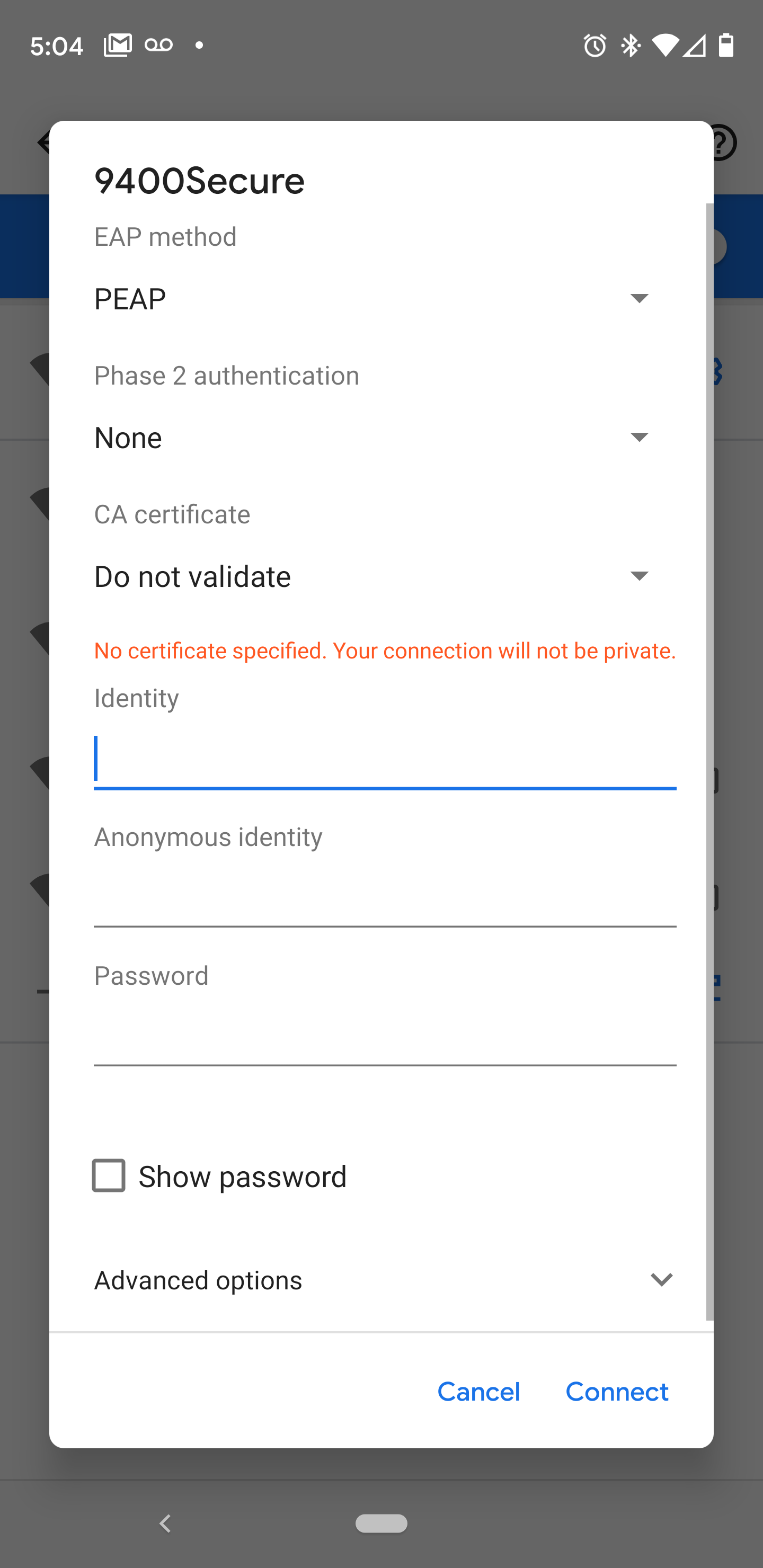 Android Network Settings