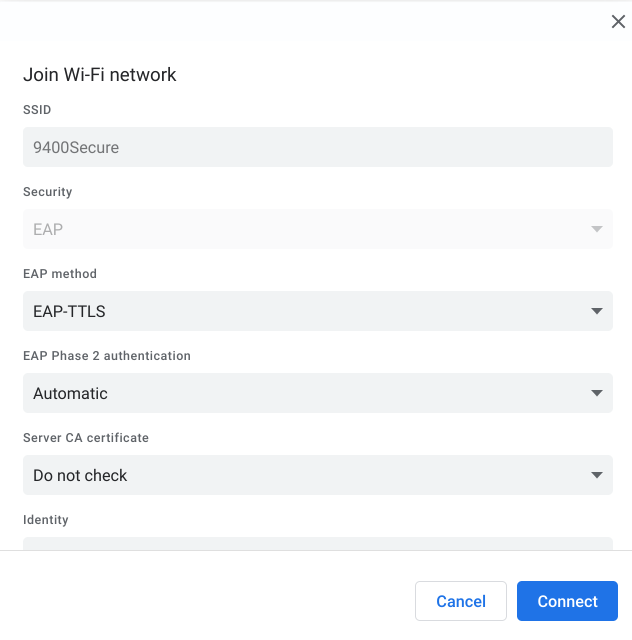 Chromebook Network Settings