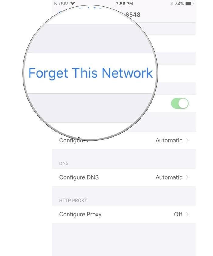 Tap Forget this Network